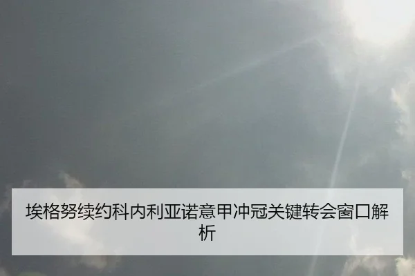 埃格努续约科内利亚诺意甲冲冠关键转会窗口解析
